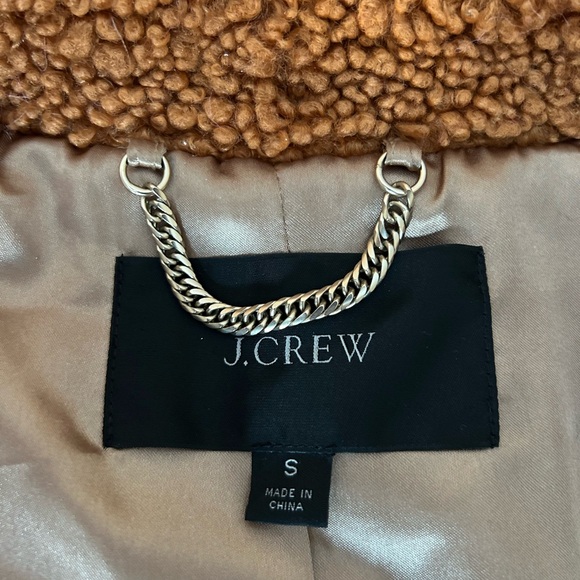 J. Crew Women’s Double-Breasted Teddy Sherpa Topcoat in Adobe Clay - Picture 3 of 7